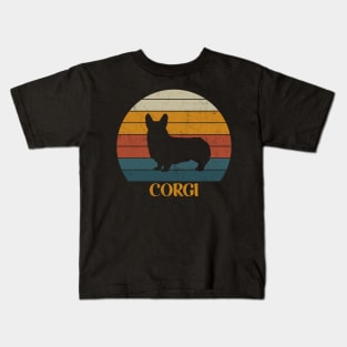 Cute Vintage Corgi Sunset - Dog Lover Corgis Kids T-Shirt